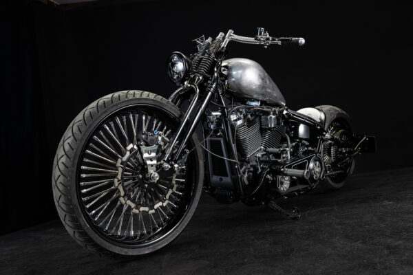 BAD LAND オリジナル 74" Old Style Springer Fork : Chrome & Black 仕上げ - 画像 (4)